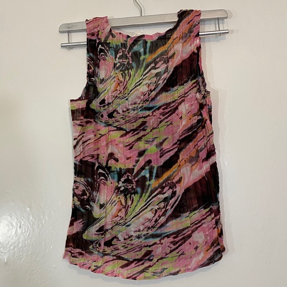 Alberto Makali Multi color crinkle tank top Large - Picture 3 of 4